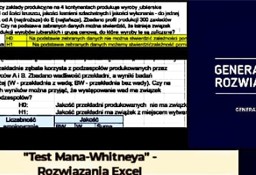 "Test Mana-Whitneya" - Zestaw 3 rozwiązań Excel
