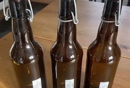 Butelki BB szklane 500ml 0,5l z pałąkiem klipsem krachla 3 szt. brązowe NOWE 