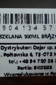 Butelki BB szklane 500ml 0,5l z pałąkiem klipsem krachla 3 szt. brązowe NOWE -3