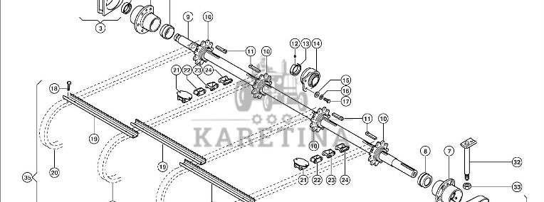 Claas Lexion 600 WAŁEK PRZENOŚNIKA POCHYŁEGO 0007669281 (Kanał wciągający; wałek górny)-1