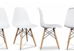 Zestaw czterech krzeseł do salonu jadalni Białe NOWOCZESNY DESIGN JAKOŚĆ LOFT