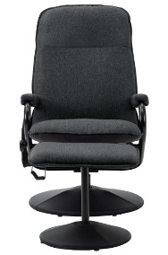 vidaXL Rozkładany fotel masujący z podnóżkiem, ciemnoszara tkanina 289857-2