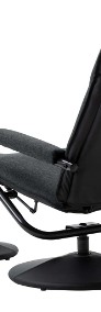 vidaXL Rozkładany fotel masujący z podnóżkiem, ciemnoszara tkanina 289857-4
