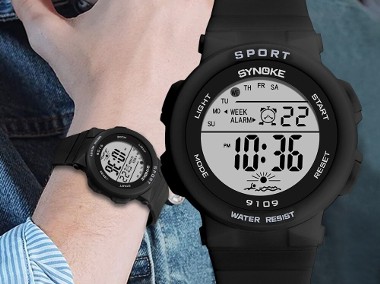 Zegarek damski męski elektroniczny Synoke sportowy cyfrowy LED alarm stoper-1