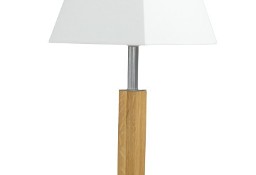 Lampa biurkowa MAGESTAD skandynawski drewno biały abażur