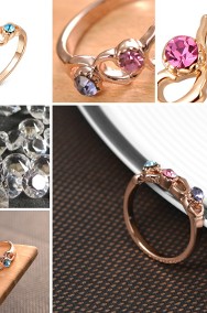 Nowy pierścionek złoty kolor jak różowe złoto kolorwe cyrkonie fairy-2