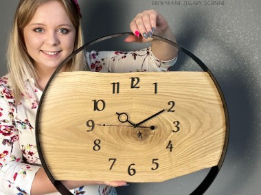 Drewniany zegar, nowoczesny, loft | na zamówienie | różne średnice 35-70 cm-1