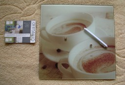Szklana tablica suchościeralno-magnetyczna 35 x 35 cm na pisak i magnesy  
