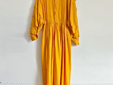 Żółta sukienka vintage Marithe et Francois Girbaud 11342 M 38 retro lata 70 1970-1