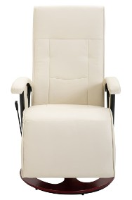 vidaXL Fotel masujący, biały, sztuczna skóra 60312-2