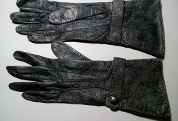 Rękawiczki damskie, popielate, EKO-SKÓRA, włoskie