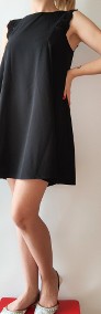 Czarna sukienka mini Mango S 36 rozkloszowana prosta elegancka mała czarna-3