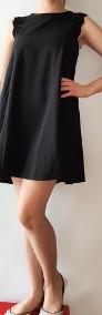 Czarna sukienka mini Mango S 36 rozkloszowana prosta elegancka mała czarna-4