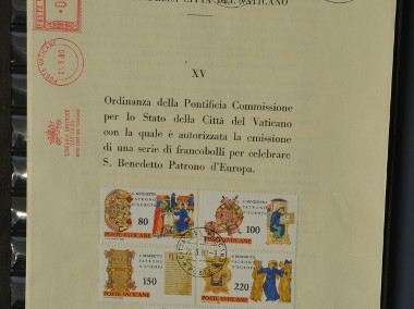 Watykan - Dokument Filatelistyczny FDC Sc 689-693 Św. Benedykt-1