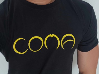 Coma czarna koszulka z nadrukiem S,M,L,XL,2XL-1