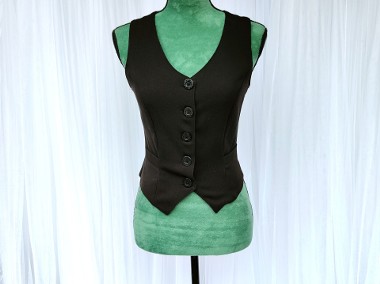 Czarna kamizelka 38 M waistcoat bolerko-1