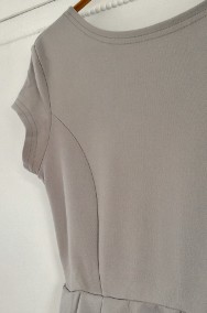 Nowa sukienka M 38 szara siwa rozkloszowana dekolt plecy kokarda mini-2