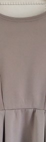 Nowa sukienka M 38 szara siwa rozkloszowana dekolt plecy kokarda mini-3