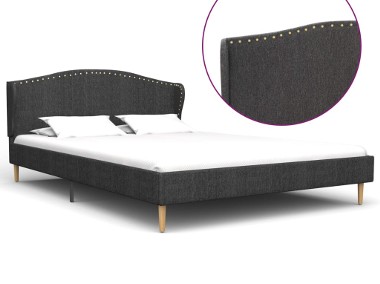 vidaXL Rama łóżka, ciemnoszara, tapicerowana tkaniną, 200x120 cm 280638-1