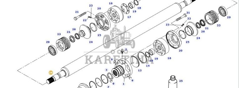 Fendt 414 Vario - oś przednia most - wał napędowy H411300080010-1