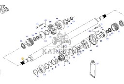Fendt 414 Vario - oś przednia most - wał napędowy H411300080010