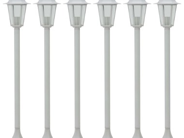 vidaXL Lampy ogrodowe, 110 cm, E27, aluminium, 6 szt., białe 44215-1