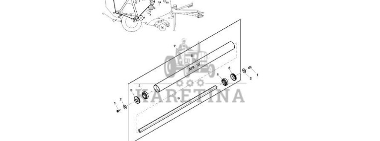 John Deere 960 - Wałek DC213970 (Pasy, rolki, bramki)-1
