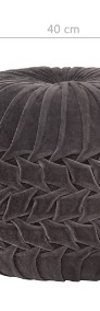 vidaXL Puf, aksamit bawełniany, marszczony, 40 x 30 cm, antracytowy 284032-4