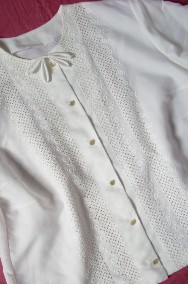 Elegancka Biała koszula z kokardką 46 48-2