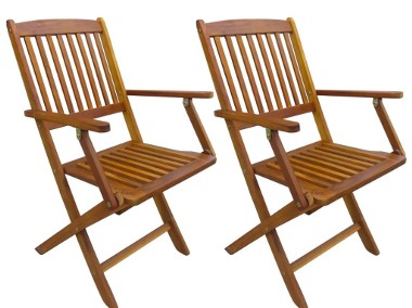 vidaXL Składane krzesła ogrodowe, 2 szt., lite drewno akacjowe 43377-1