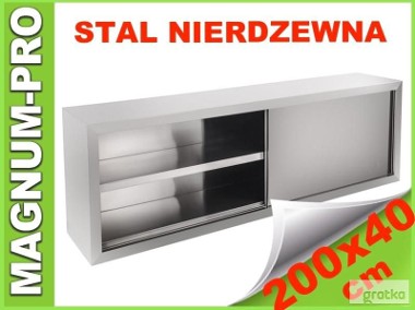 Szafka ścienna stal nierdzewna przesuwne drzwi 200x65x40cm-1