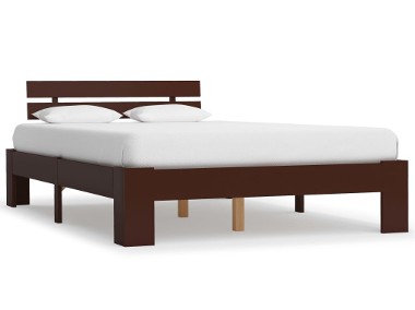 vidaXL Rama łóżka, ciemnobrązowa, lite drewno sosnowe, 120 x 200 cm 283174-1