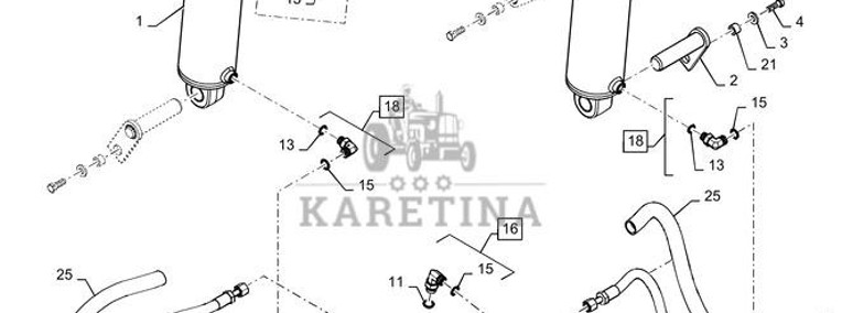 New Holland T6090 Siłownik podnośnika double acting, 63.5mm rod, 260.4mm stroke 47435288-1