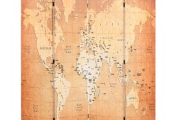 vidaXL Składany parawan, 160x170 cm, nadruk mapy świata, żółty 245878
