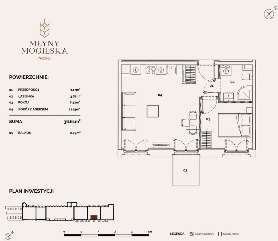 NOHO | 36,61 m² | Balkon | 3. piętro - Mehr