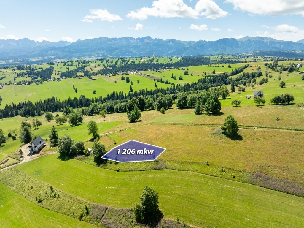 Sierockie - Działka z widokiem na Tatry - 1206M2, małopolskie