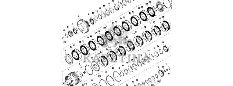 John Deere 9470RX - Wał RE590408 (Przekładnia Power Shift)-1