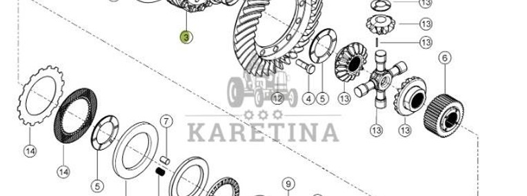 Claas Xerion 4000 - mechanizm róźnicowy dyferencjał - koła zębate krzyźak 0014992850-1