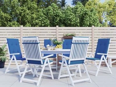 vidaXL Poduszki na krzesła ogrodowe, 6 szt., niebieskie, 120x50x3 cm-1