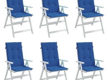 vidaXL Poduszki na krzesła ogrodowe, 6 szt., niebieskie, 120x50x3 cm-2