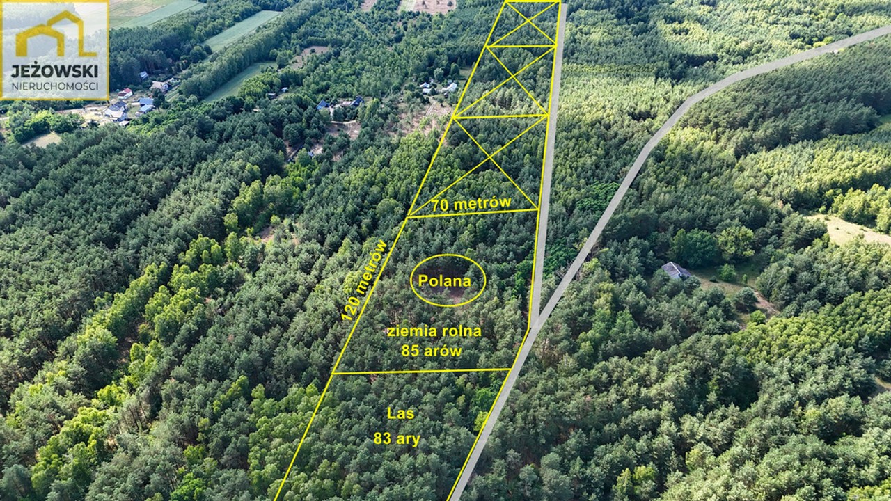 1,68 ha rolno-leśne, polana, dostępny prąd. – pohled 2