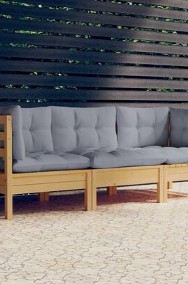 vidaXL 3-osobowa sofa ogrodowa z szarymi poduszkami, drewno sosnowe-2