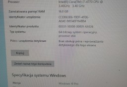 Używany komputer 16GB, Intel 7, Win 10, RX580 8GB