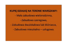 KUPIĘ DZIAŁKĘ NA TERENIE WARSZAWY