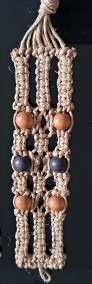 Naturalne stare bransoletki z plecionego sznurka z drewnianymi koralikami -4