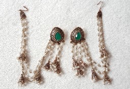 Nowe orientalne kolczyki ozdoby do włosów indyjska biżuteria retro