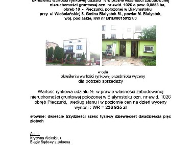 Białystok, Włościańska, syndyk sprzeda udział 1/2 w nieruchomości-1