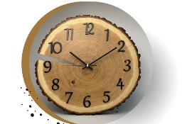 Zegar ścienny o średnicy 30 cm | dąb, brzoza, wiąz
