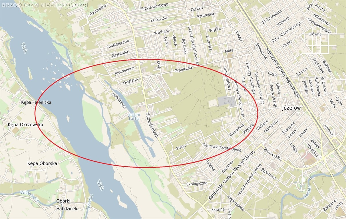 Józefów, 2505 m², WZ, bliźniacza 6 domów, otwocki