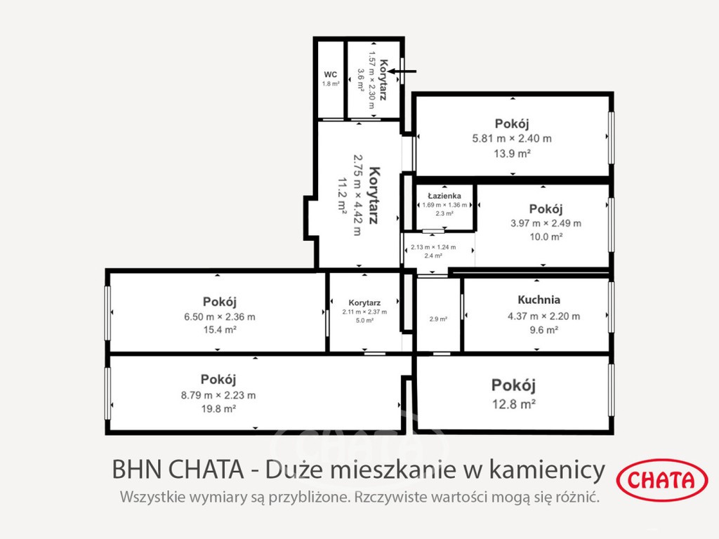 Ponad 100 metrów w kamienicy w centrum